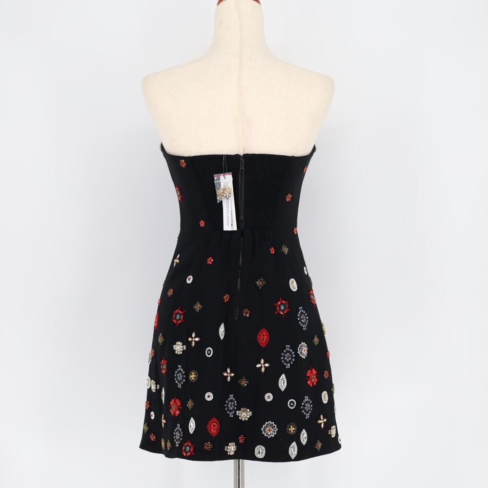 Alice + Olivia Women Embellished Iva Strapless Sweetheart Mini Dress Size US 4 - Picture 9 of 14